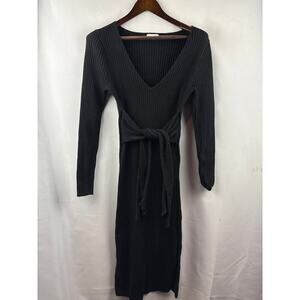 Women’s Good American Size 3 Black Long Sleeve Bodycon Dress